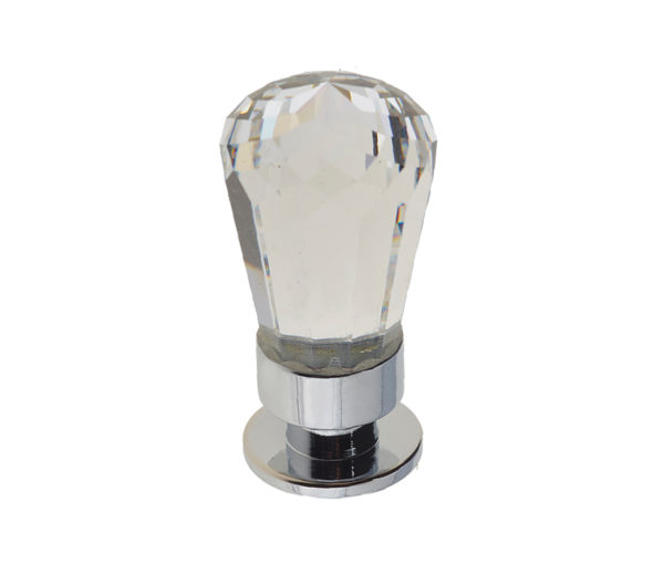 Frelan Hardware Crystal Cabinet Knob (14mm x 35mm), Polished Chrome With Swarovski Crystal