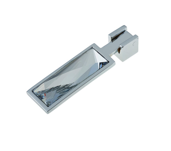 Frelan Hardware Cabinet Drop Handle, Polished Chrome With Swarovski Crystal