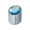Frelan Hardware Cabinet Knob, Polished Chrome With Blue Swarovski Crystal