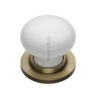 Heritage Brass White Porcelain Mortice Door Knobs, Antique Brass Rose (sold in pairs)