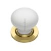 Heritage Brass White Porcelain Mortice Door Knobs, Polished Brass Rose (sold in pairs)