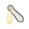 Heritage Brass Oval Covered Standard Key Escutcheon, White & Gold Line Porcelain