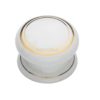 Heritage Brass Porcelain Cupboard Knobs (32mm Or 38mm), White With Gold Line