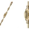 Plaine stepped espagnolette bolt/Cremone bolts upto 9 feet polished brass LACQUERED