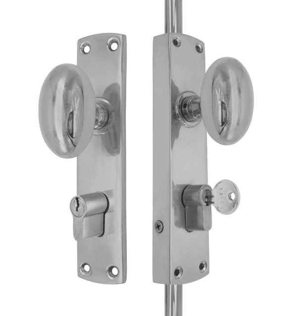 Oval knob locking brass door Espagnolette bolt/Cremone bolt upto 8.5'-SN