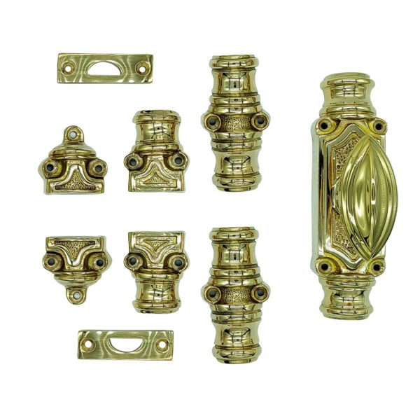 Plaine stepped espagnolette bolt/Cremone bolts upto 9 feet polished brass unlacquered