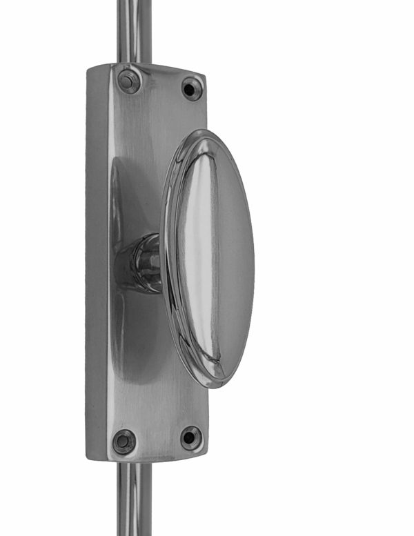 Oval knob door espagnolette bolt/cremone bolt upto 2500mm satin nickel
