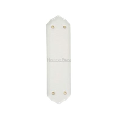 Heritage Brass Shaped Porcelain Fingerplate (280mm x 77mm), White Crackle