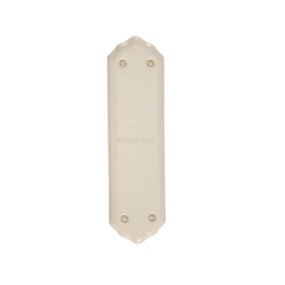 Heritage Brass Shaped Porcelain Fingerplate (280mm x 77mm), Cream Crackle