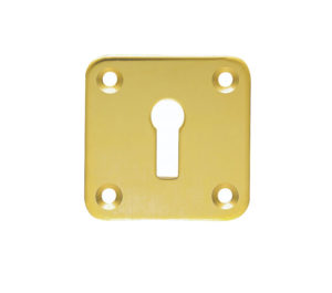 Square Standard Profile Escutcheon (50mm x 50mm), Polished Brass