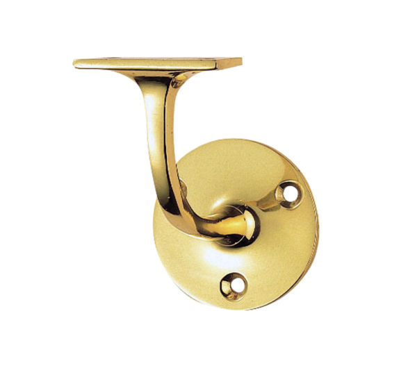 Heavyweight Handrail Bracket, Polished Brass