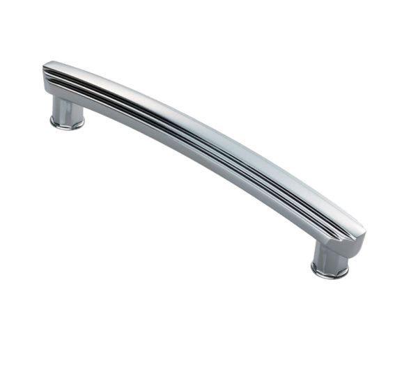 Fingertip Art Deco Style Cabinet Pull Handle (160mm C/C), Polished Chrome