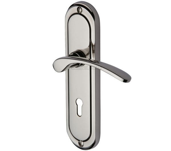 Heritage Brass Ambassador Polished Nickel Door Handle (sold in pairs)