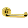 Manital Studio H Door Handles On Round Rose, Polished Brass (sold in pairs)