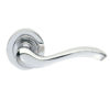 Manital Apollo Door Handles On Round Rose, Polished Chrome (sold in pairs)