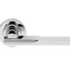Manital Veronica Art Deco Door Handles On Round Rose, Polished Chrome (sold in pairs)