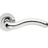 Manital Squiggle Door Handles On Round Rose, Polished Chrome (sold in pairs)