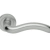 Manital Squiggle Door Handles On Round Rose, Satin Chrome (sold in pairs)