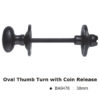 Oval Thumb Turn with Coin Release -38mm