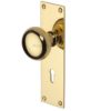 Heritage Brass Balmoral Low Profile Door Knobs On Backplate, Polished Brass (sold in pairs)
