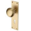 Heritage Brass Balmoral Low Profile Door Knobs On Backplate, Satin Brass (sold in pairs)