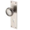 Heritage Brass Balmoral Low Profile Door Knobs On Backplate, Satin Nickel (sold in pairs)