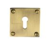 Heritage Brass Standard Square Slim Key Escutcheon, Antique Brass