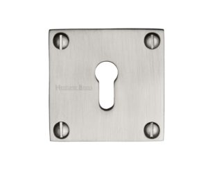 Heritage Brass Standard Square Slim Key Escutcheon, Satin Nickel