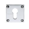 Heritage Brass Euro Profile Square Slim Key Escutcheon, Polished Chrome