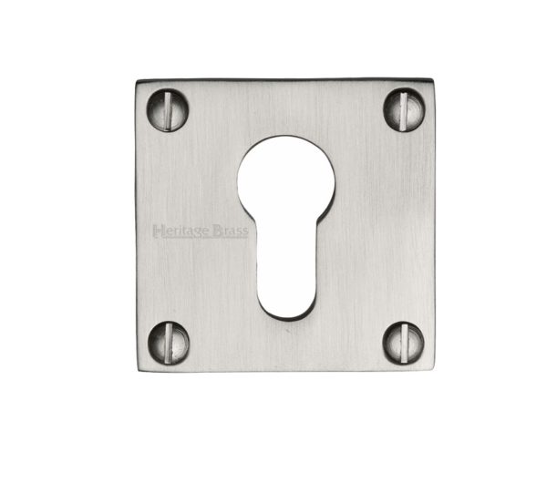 Heritage Brass Euro Profile Square Slim Key Escutcheon, Satin Nickel