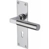 Heritage Brass Bauhaus Low Profile Door Handles On Backplate, Polished Chrome (sold in pairs)