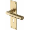 Heritage Brass Bauhaus Low Profile Door Handles On Backplate, Satin Brass (sold in pairs)