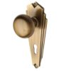 Heritage Brass Broadway Art Deco Style Door Knobs On Backplate, Antique Brass (sold in pairs)