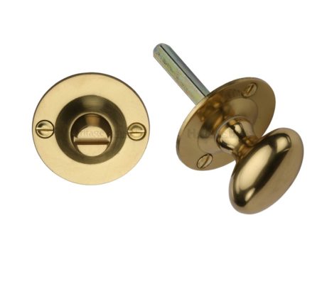Heritage Brass Round 36mm Diameter Turn & Release, Polished Brass
