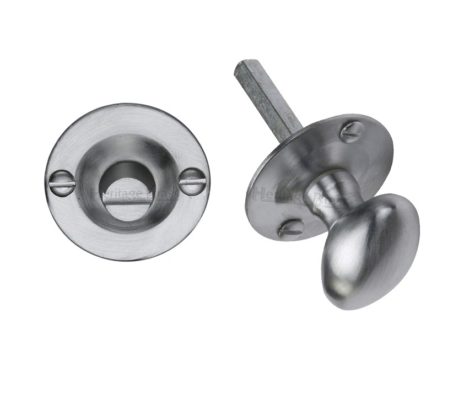 Heritage Brass Round 36mm Diameter Turn & Release, Satin Chrome