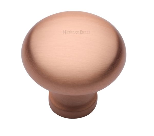 Heritage Brass Mushroom Design Cabinet Knob (32mm OR 38mm), Satin Rose Gold