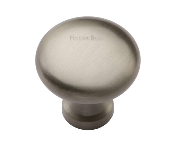 Heritage Brass Mushroom Design Cabinet Knob (32mm OR 38mm), Satin Nickel