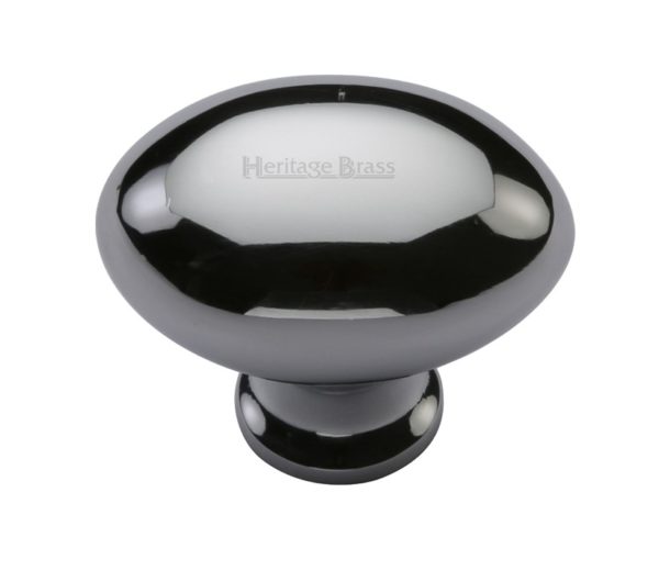 Heritage Brass Oval Design Cabinet Knob (32mm OR 38mm), Polished Chrome