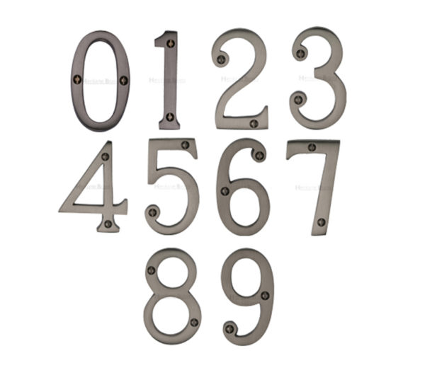 Heritage Brass 0-9 Screw Fix Numerals (76mm - 3"), Matt Bronze