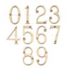 Heritage Brass 0-9 Screw Fix Numerals (76mm - 3"), Polished Brass