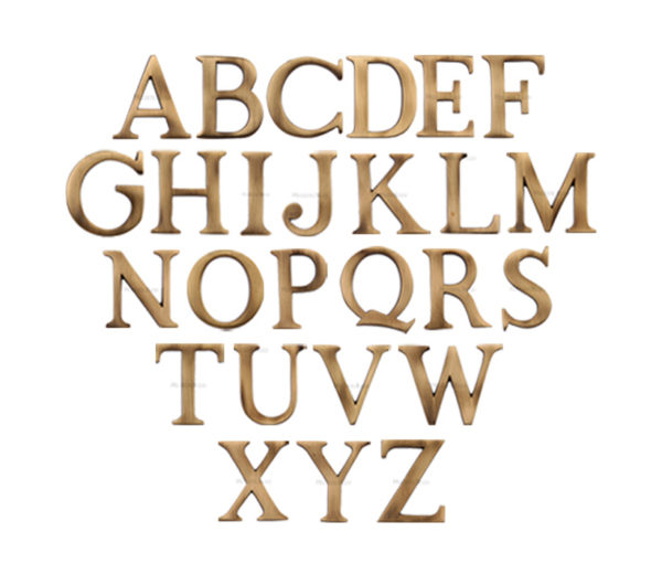 Heritage Brass A-Z Pin Fix Letters (51mm - 2"), Antique Brass