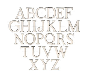 Heritage Brass A-Z Pin Fix Letters (51mm - 2"), Polished Nickel