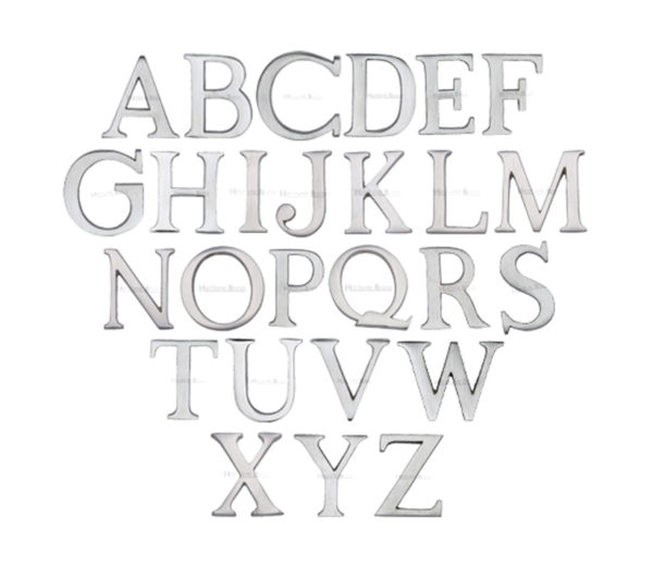 Heritage Brass A-Z Pin Fix Letters (51mm - 2"), Satin Chrome