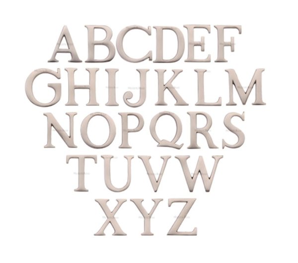 Heritage Brass A-Z Pin Fix Letters (51mm - 2"), Satin Nickel