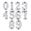 Heritage Brass 0-9 Screw Fix Numerals (76mm - 3"), Polished Chrome