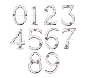 Heritage Brass 0-9 Screw Fixing Numerals (51mm - 2"), Polished Chrome