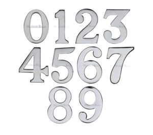 Heritage Brass 0-9 Self Adhesive Numerals (51mm - 2"), Polished Chrome