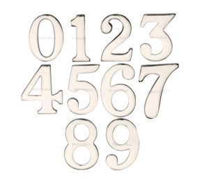 Heritage Brass 0-9 Self Adhesive Numerals (51mm - 2"), Polished Nickel