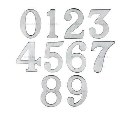 Heritage Brass 0-9 Self Adhesive Numerals (51mm - 2"), Satin Chrome