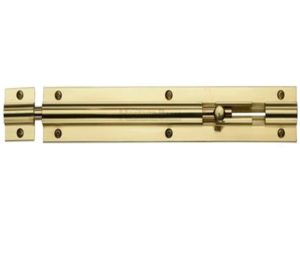 Heritage Brass Straight Barrel Door Bolt (4", 6" or 8" x 1 1/4"), Polished Brass